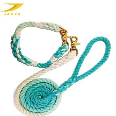 Cotton rope dog leash ombre