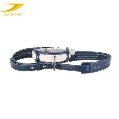 Eco friendly strong customize logo leather dog collar and leash set