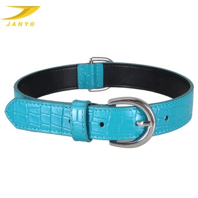 Factory wholesale customized color high quality unique genuine leather dog collar